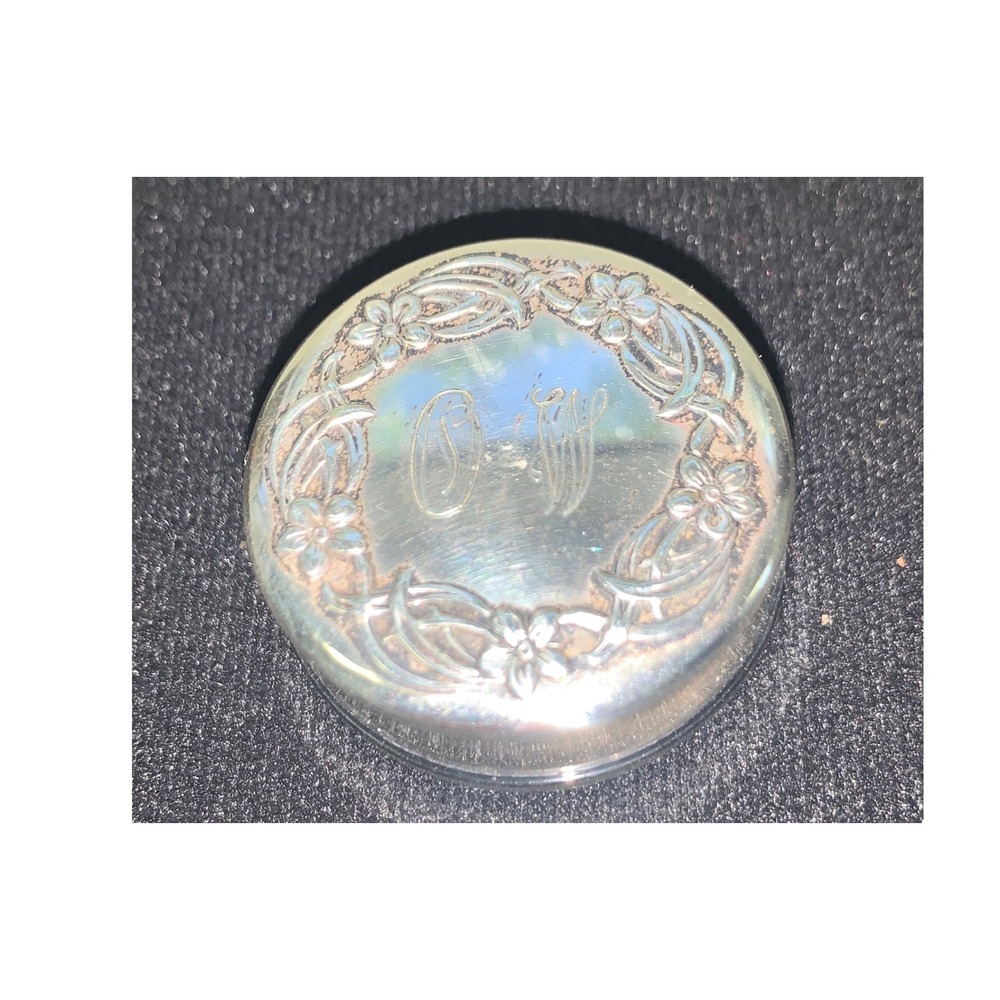 Gorham Sterling Silver Pill Box Vintage Floral Monogrammed Repousse 925